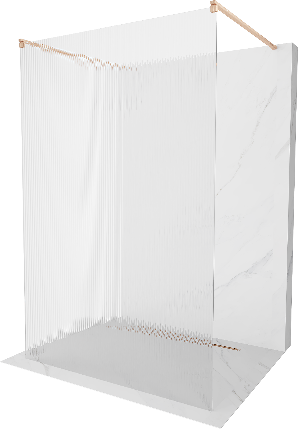Mexen Kioto ścianka prysznicowa wolnostojąca 100 x 200 cm, prążki 8 mm, miedź szczotkowana - 800-100-002-65-09