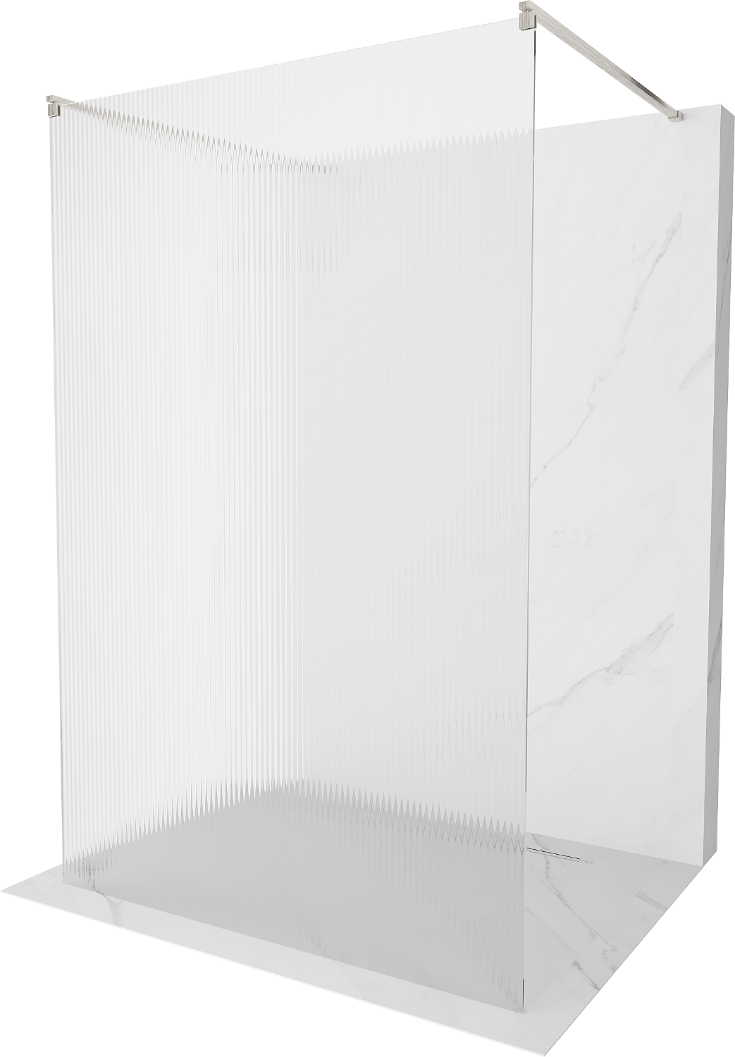 Mexen Kioto ścianka prysznicowa wolnostojąca 100 x 200 cm, prążki 8 mm, nikiel szczotkowany - 800-100-002-97-09