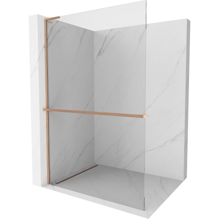 Mexen Kioto+ L ścianka prysznicowa z półką Walk-in 105 x 200 cm, transparent, miedź szczotkowana - 800-105-123-65-00