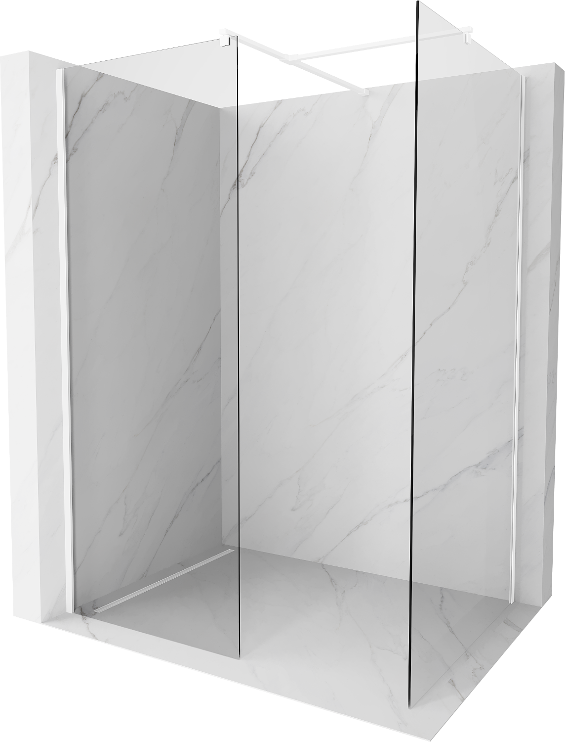 Mexen Kioto ścianka prysznicowa Walk-in 110 x 85 cm, transparent, biała - 800-110-202-20-00-085
