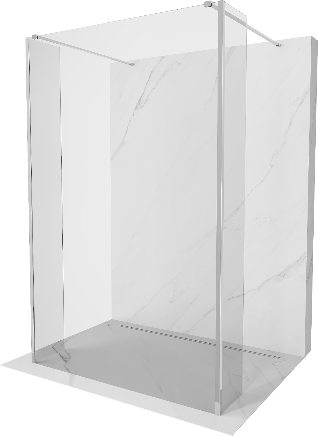Mexen Kioto ścianka prysznicowa wolnostojąca 110 x 30 x 30 cm, transparent, chrom - 800-110-030-222-01-00-030