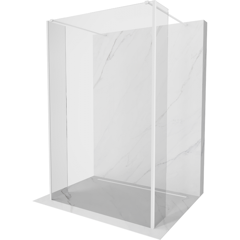 Mexen Kioto ścianka prysznicowa wolnostojąca 100 x 30 x 30 cm, transparent, biała - 800-100-030-222-20-00-030