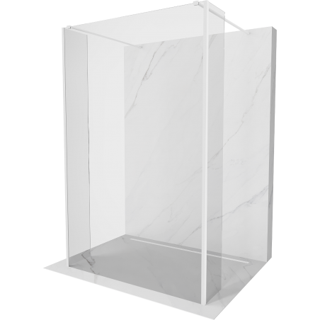 Mexen Kioto ścianka prysznicowa wolnostojąca 100 x 30 x 30 cm, transparent, biała - 800-100-030-222-20-00-030