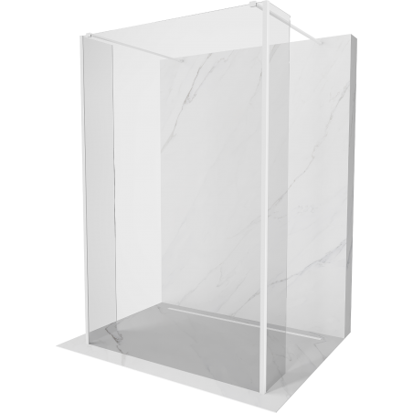 Mexen Kioto ścianka prysznicowa wolnostojąca 180 x 30 x 30 cm, transparent, biała - 800-180-030-222-20-00-030