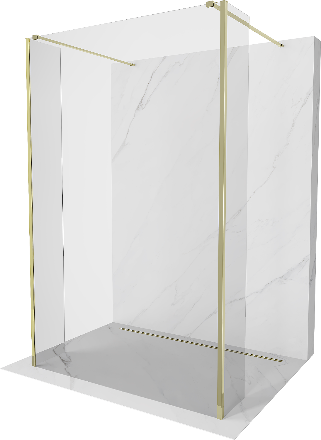 Mexen Kioto ścianka prysznicowa wolnostojąca 105 x 30 x 30 cm, transparent, złota - 800-105-030-222-50-00-030