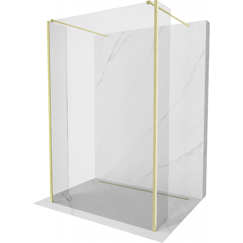 Mexen Kioto ścianka prysznicowa wolnostojąca 145 x 30 x 30 cm, transparent, złota szczotkowana - 800-145-030-222-55-00-030