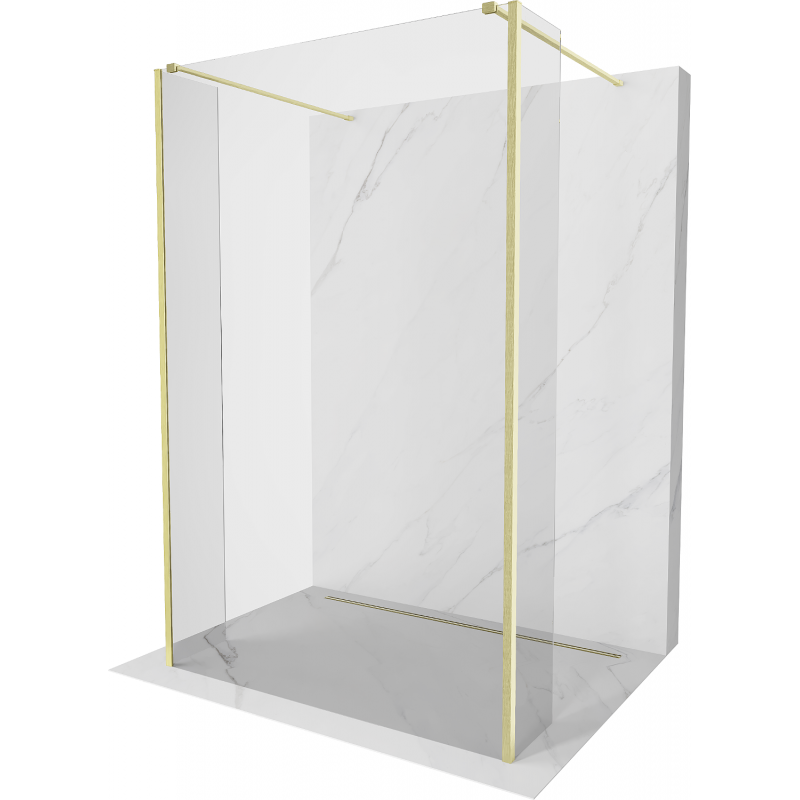 Mexen Kioto ścianka prysznicowa wolnostojąca 160 x 30 x 30 cm, transparent, złota szczotkowana - 800-160-030-222-55-00-030