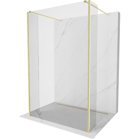 Mexen Kioto ścianka prysznicowa wolnostojąca 160 x 30 x 30 cm, transparent, złota szczotkowana - 800-160-030-222-55-00-030