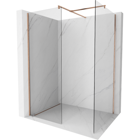 Mexen Kioto ścianka prysznicowa Walk-in 110 x 110 cm, transparent, miedź szczotkowana - 800-110-202-65-00-110