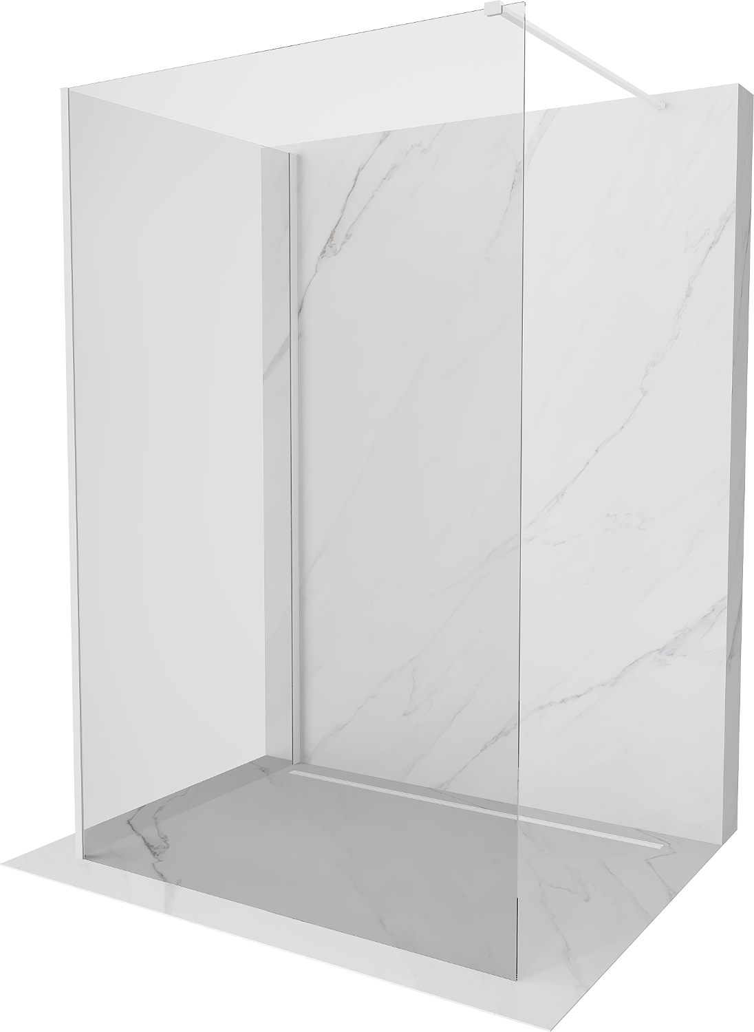 Mexen Kioto ścianka prysznicowa Walk-in 90 x 70 cm, transparent, biała - 800-090-212-20-00-070