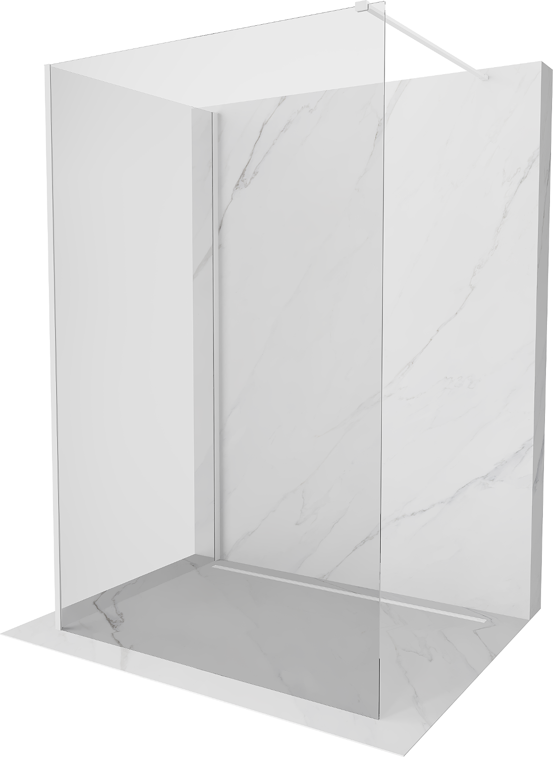 Mexen Kioto ścianka prysznicowa Walk-in 140 x 105 cm, transparent, biała - 800-140-212-20-00-105