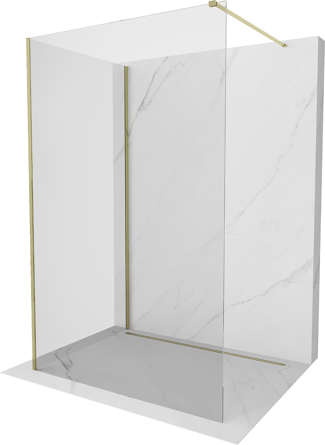 Mexen Kioto ścianka prysznicowa Walk-in 140 x 80 cm, transparent, złota - 800-140-212-50-00-080