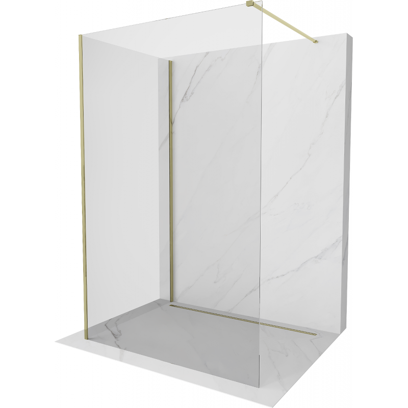 Mexen Kioto ścianka prysznicowa Walk-in 130 x 90 cm, transparent, złota - 800-130-212-50-00-090