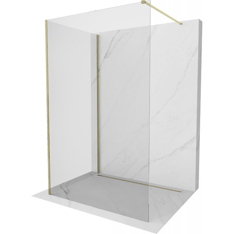 Mexen Kioto ścianka prysznicowa Walk-in 140 x 110 cm, transparent, złota - 800-140-212-50-00-110