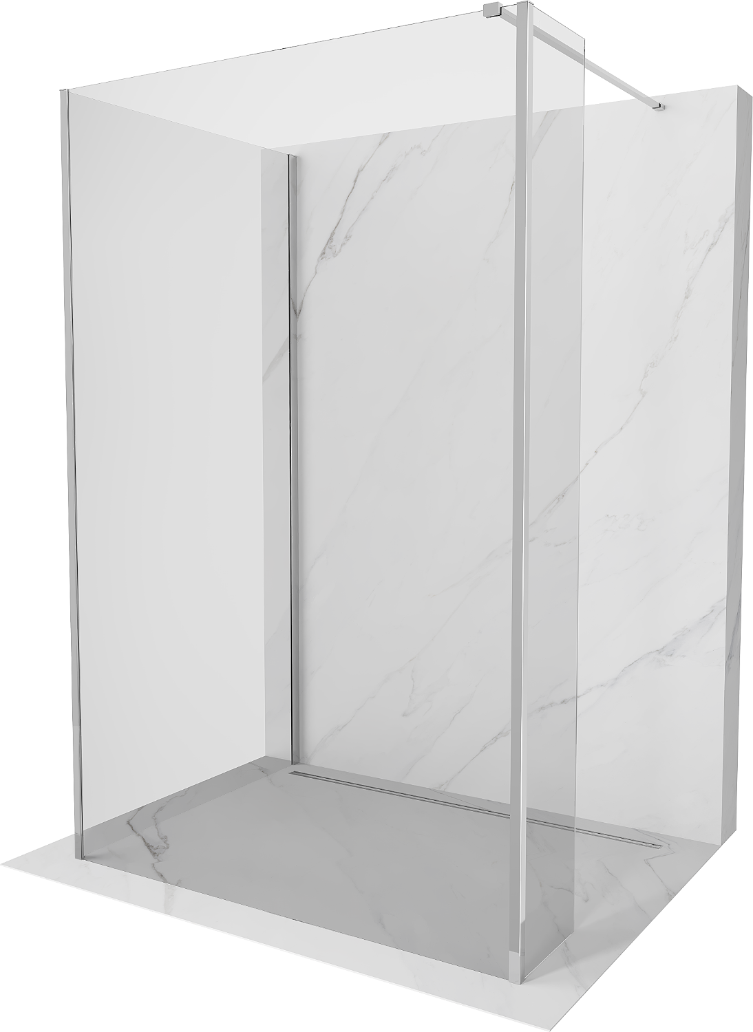 Mexen Kioto ścianka prysznicowa Walk-in 110 x 70 x 30 cm, transparent, chrom - 800-110-070-221-01-00-030