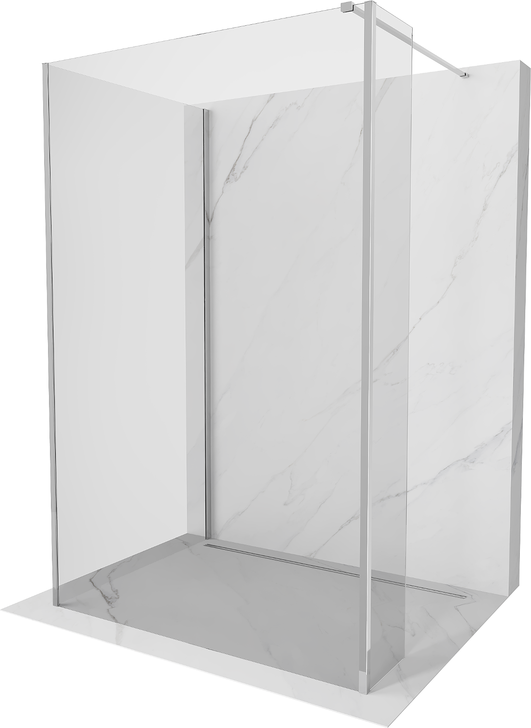 Mexen Kioto ścianka prysznicowa Walk-in 135 x 70 x 30 cm, transparent, chrom - 800-135-070-221-01-00-030