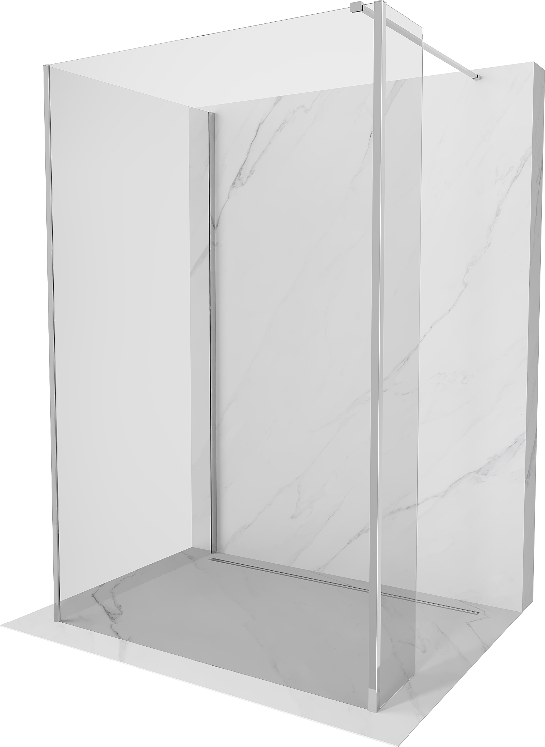 Mexen Kioto ścianka prysznicowa Walk-in 110 x 75 x 30 cm, transparent, chrom - 800-110-075-221-01-00-030