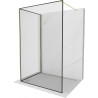 Mexen Kioto ścianka prysznicowa Walk-in 130 x 80 cm, czarny wzór, złota - 800-130-212-50-70-080