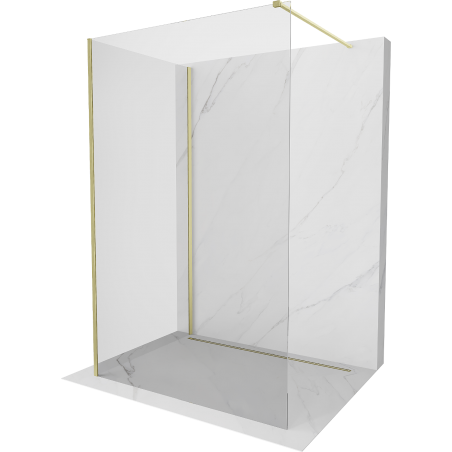 Mexen Kioto ścianka prysznicowa Walk-in 100 x 80 cm, transparent, złota szczotkowana - 800-100-212-55-00-080