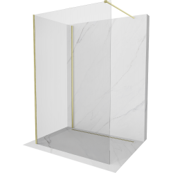Mexen Kioto ścianka prysznicowa Walk-in 130 x 100 cm, transparent, złota szczotkowana - 800-130-212-55-00-100