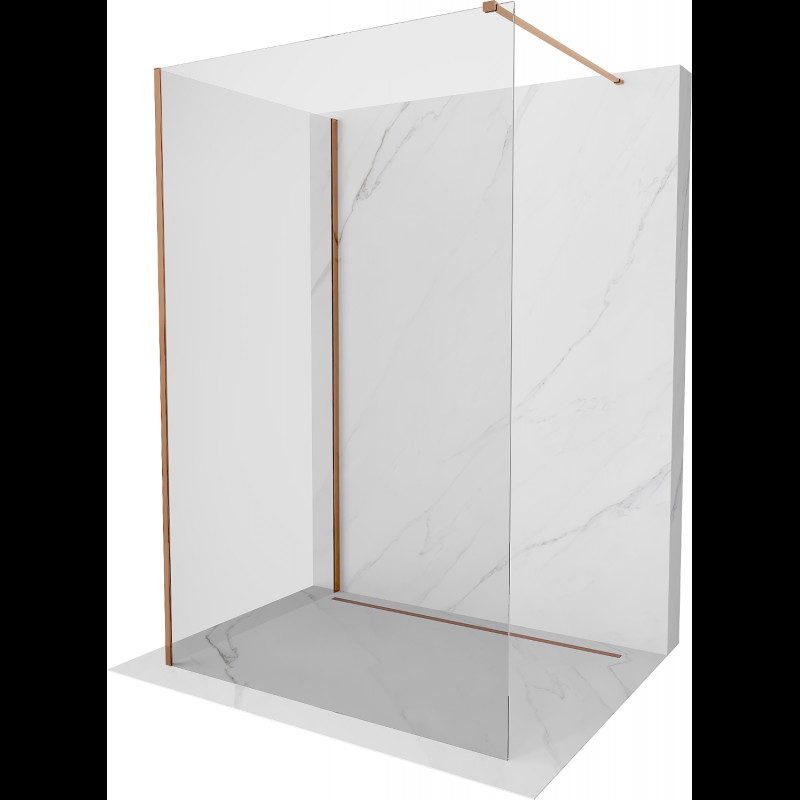 Mexen Kioto ścianka prysznicowa Walk-in 130 x 80 cm, transparent, różowe złoto - 800-130-212-60-00-080