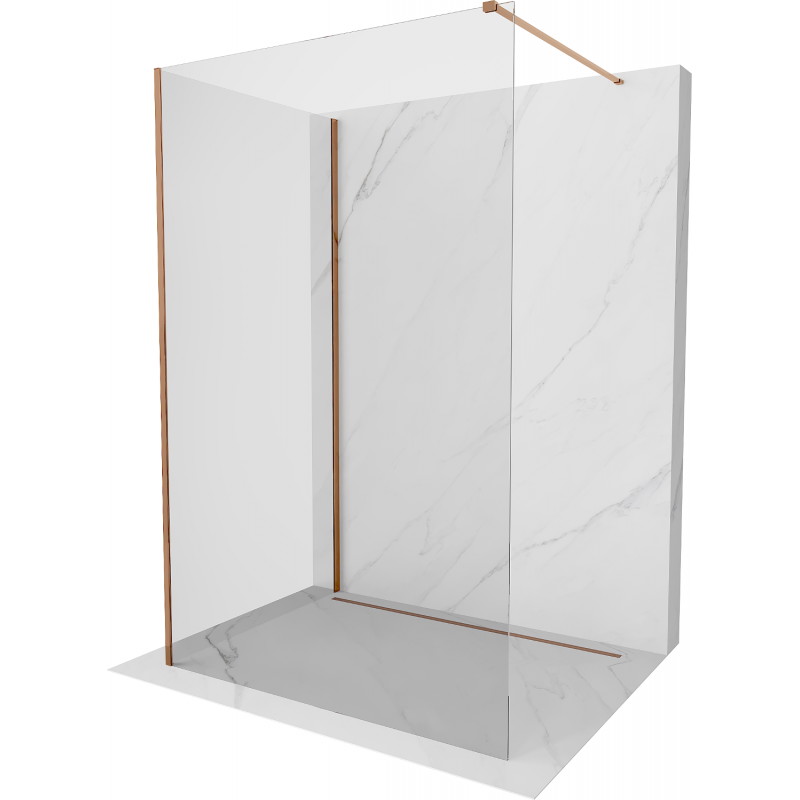 Mexen Kioto ścianka prysznicowa Walk-in 135 x 80 cm, transparent, różowe złoto - 800-135-212-60-00-080