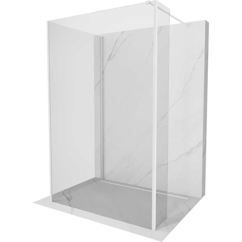 Mexen Kioto ścianka prysznicowa Walk-in 90 x 70 x 30 cm, transparent, biała - 800-090-070-221-20-00-030