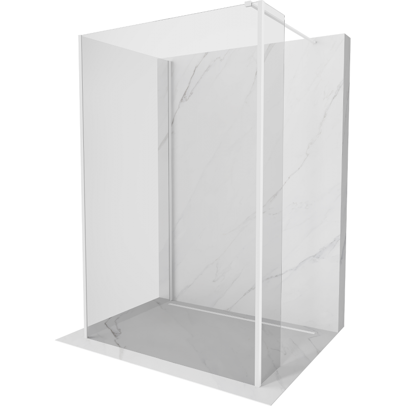 Mexen Kioto ścianka prysznicowa Walk-in 100 x 70 x 30 cm, transparent, biała - 800-100-070-221-20-00-030