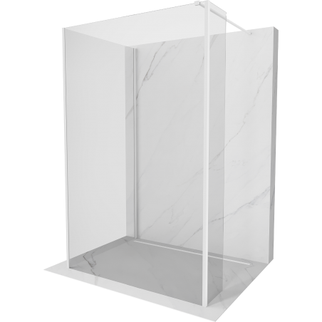 Mexen Kioto ścianka prysznicowa Walk-in 120 x 75 x 30 cm, transparent, biała - 800-120-075-221-20-00-030