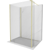 Mexen Kioto ścianka prysznicowa Walk-in 90 x 70 x 30 cm, transparent, złota szczotkowana - 800-090-070-221-55-00-030