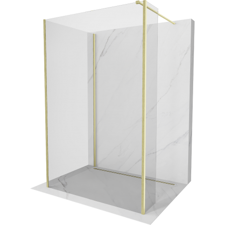 Mexen Kioto ścianka prysznicowa Walk-in 120 x 70 x 30 cm, transparent, złota szczotkowana - 800-120-070-221-55-00-030