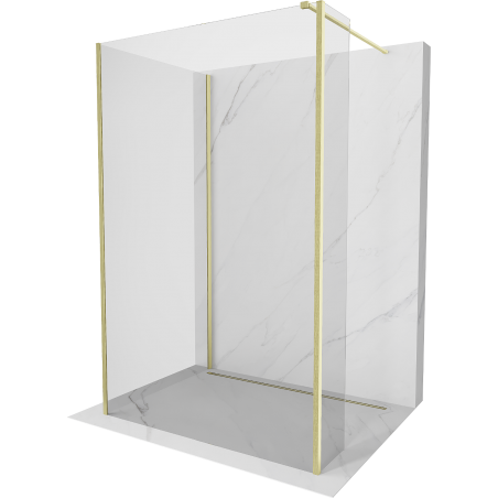 Mexen Kioto ścianka prysznicowa Walk-in 120 x 80 x 30 cm, transparent, złota szczotkowana - 800-120-080-221-55-00-030