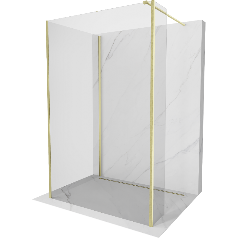 Mexen Kioto ścianka prysznicowa Walk-in 130 x 80 x 30 cm, transparent, złota szczotkowana - 800-130-080-221-55-00-030