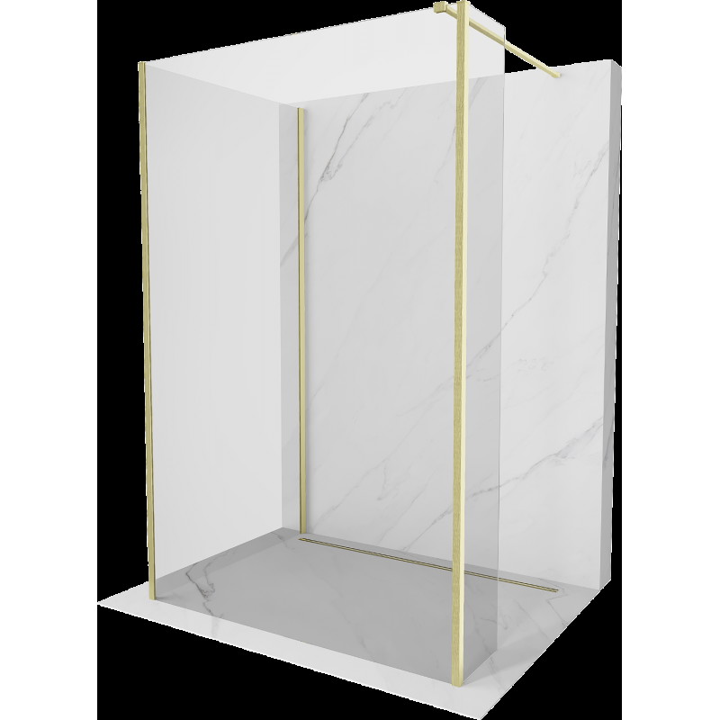 Mexen Kioto ścianka prysznicowa Walk-in 100 x 100 x 30 cm, transparent, złota szczotkowana - 800-100-100-221-55-00-030