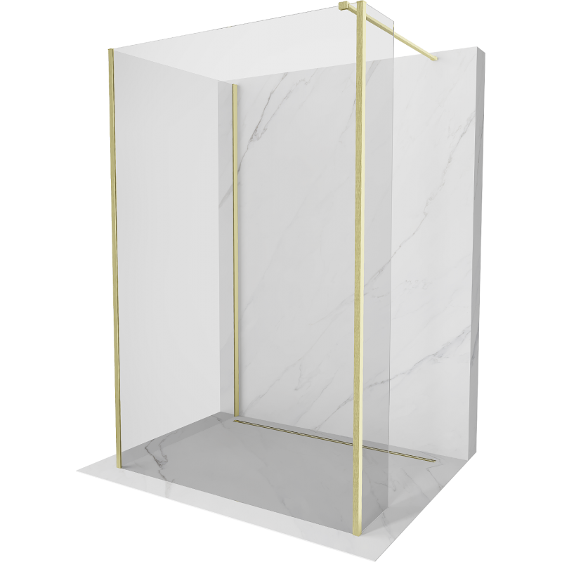 Mexen Kioto ścianka prysznicowa Walk-in 100 x 90 x 40 cm, transparent, złota szczotkowana - 800-100-090-221-55-00-040