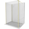 Mexen Kioto ścianka prysznicowa Walk-in 130 x 95 x 40 cm, transparent, złota szczotkowana - 800-130-095-221-55-00-040