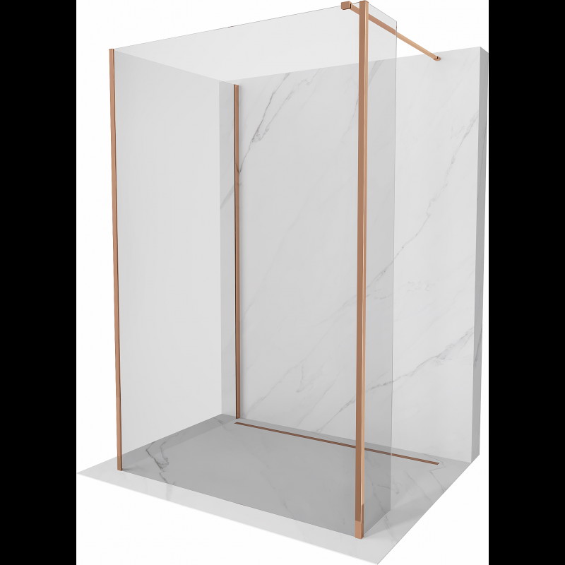 Mexen Kioto ścianka prysznicowa Walk-in 90 x 70 x 30 cm, transparent, różowe złoto - 800-090-070-221-60-00-030