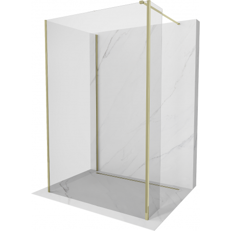 Mexen Kioto ścianka prysznicowa Walk-in 120 x 70 x 30 cm, transparent, złota - 800-120-070-221-50-00-030