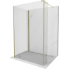 Mexen Kioto ścianka prysznicowa Walk-in 120 x 70 x 30 cm, transparent, złota - 800-120-070-221-50-00-030