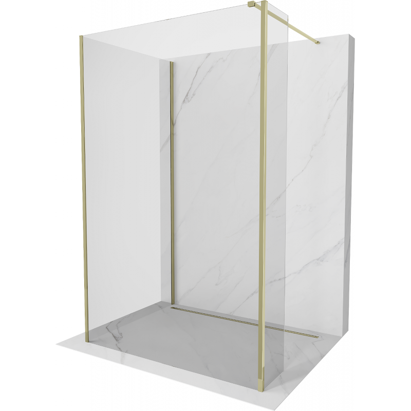 Mexen Kioto ścianka prysznicowa Walk-in 110 x 75 x 30 cm, transparent, złota - 800-110-075-221-50-00-030