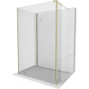 Mexen Kioto ścianka prysznicowa Walk-in 130 x 75 x 30 cm, transparent, złota - 800-130-075-221-50-00-030