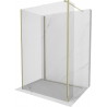 Mexen Kioto ścianka prysznicowa Walk-in 120 x 80 x 30 cm, transparent, złota - 800-120-080-221-50-00-030