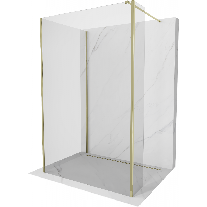 Mexen Kioto ścianka prysznicowa Walk-in 125 x 80 x 30 cm, transparent, złota - 800-125-080-221-50-00-030