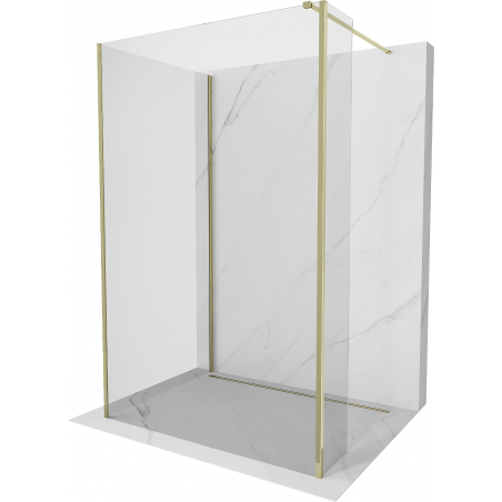 Mexen Kioto ścianka prysznicowa Walk-in 130 x 85 x 30 cm, transparent, złota - 800-130-085-221-50-00-030