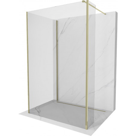 Mexen Kioto ścianka prysznicowa Walk-in 120 x 95 x 30 cm, transparent, złota - 800-120-095-221-50-00-030