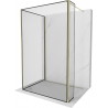 Mexen Kioto ścianka prysznicowa Walk-in 130 x 110 x 40 cm, czarny wzór, złota - 800-130-110-221-50-70-040