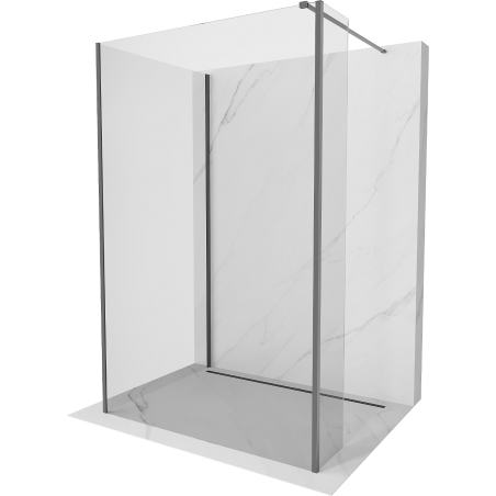 Mexen Kioto ścianka prysznicowa Walk-in 125 x 70 x 30 cm, transparent, gun metal - 800-125-070-221-95-00-030