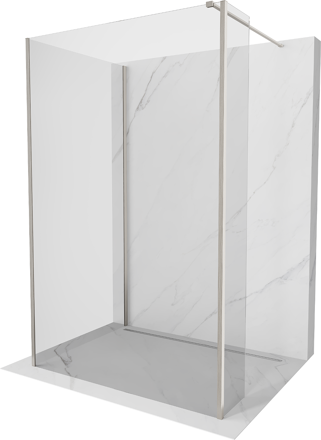 Mexen Kioto ścianka prysznicowa Walk-in 110 x 70 x 30 cm, transparent, nikiel szczotkowany - 800-110-070-221-97-00-030