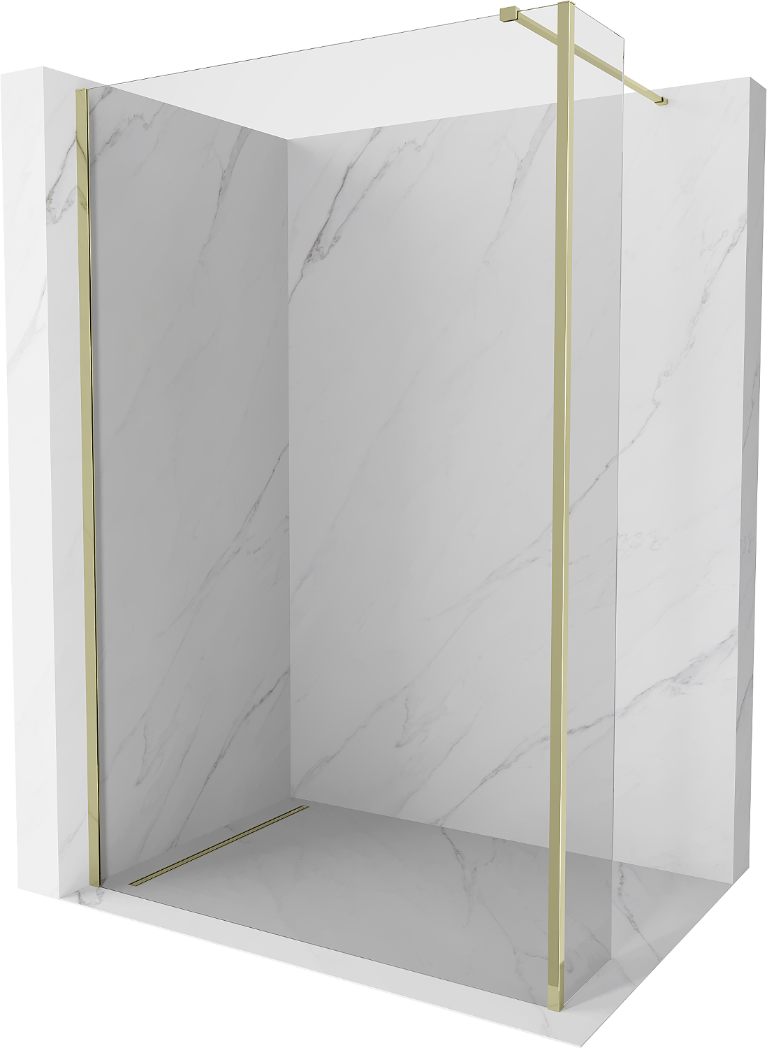 Mexen Kioto ścianka prysznicowa Walk-in 110 x 30 cm, transparent, złota - 800-110-212-50-00-030