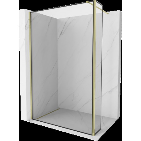 Mexen Kioto ścianka prysznicowa Walk-in 130 x 30 cm, czarny wzór, złota - 800-130-212-50-70-030